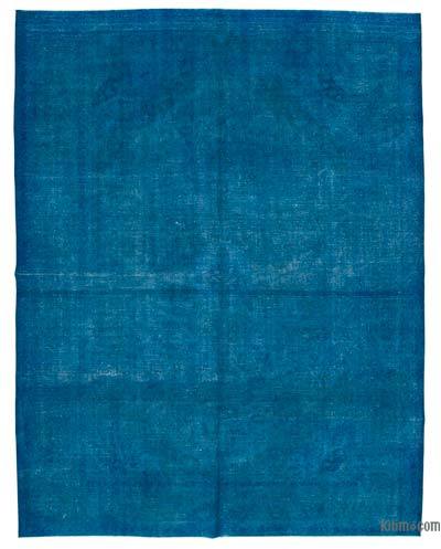 Blue Over-dyed Vintage Hand-Knotted Oriental Rug - 9' 10" x 12' 10" (118 in. x 154 in.)