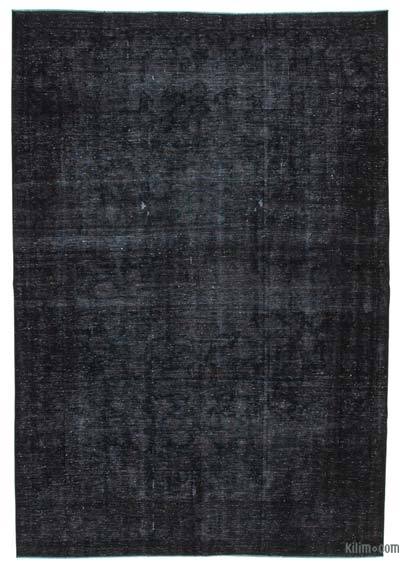 Negro Alfombra Turca Vintage Sobre-teñida  - 251 cm x 361 cm