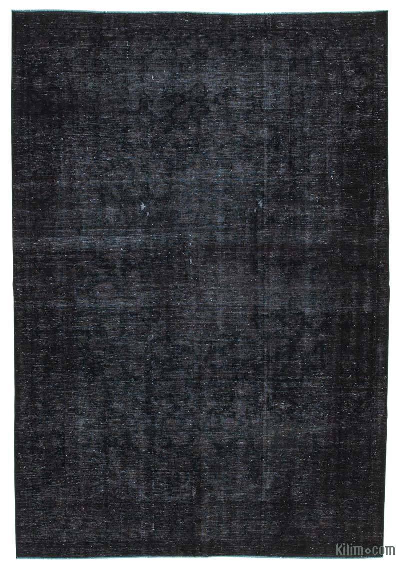 Siyah Boyalı El Dokuma Vintage Halı - 251 cm x 361 cm - K0041295