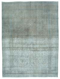 Gri Boyalı El Dokuma Vintage Halı - 295 cm x 383 cm