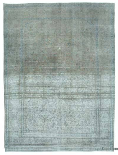 Grey Over-dyed Vintage Hand-Knotted Oriental Rug - 9' 8" x 12' 7" (116 in. x 151 in.)