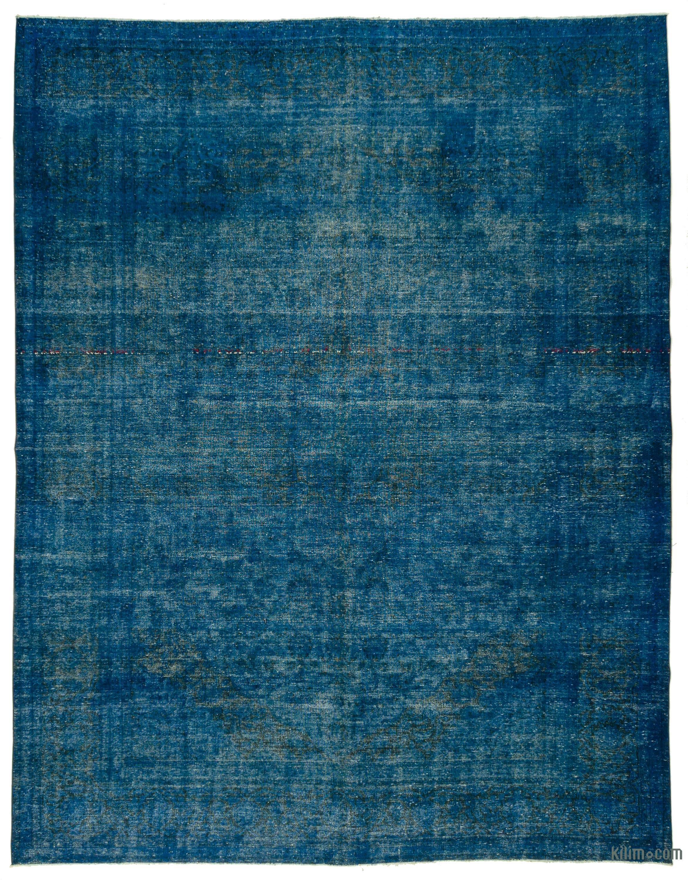 K0041315 Blue Over Dyed Vintage Hand, Overdyed Persian Rugs