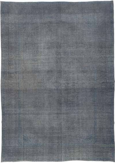 Grey, Blue Over-dyed Vintage Hand-Knotted Oriental Rug - 9' 6" x 13' 4" (114 in. x 160 in.)