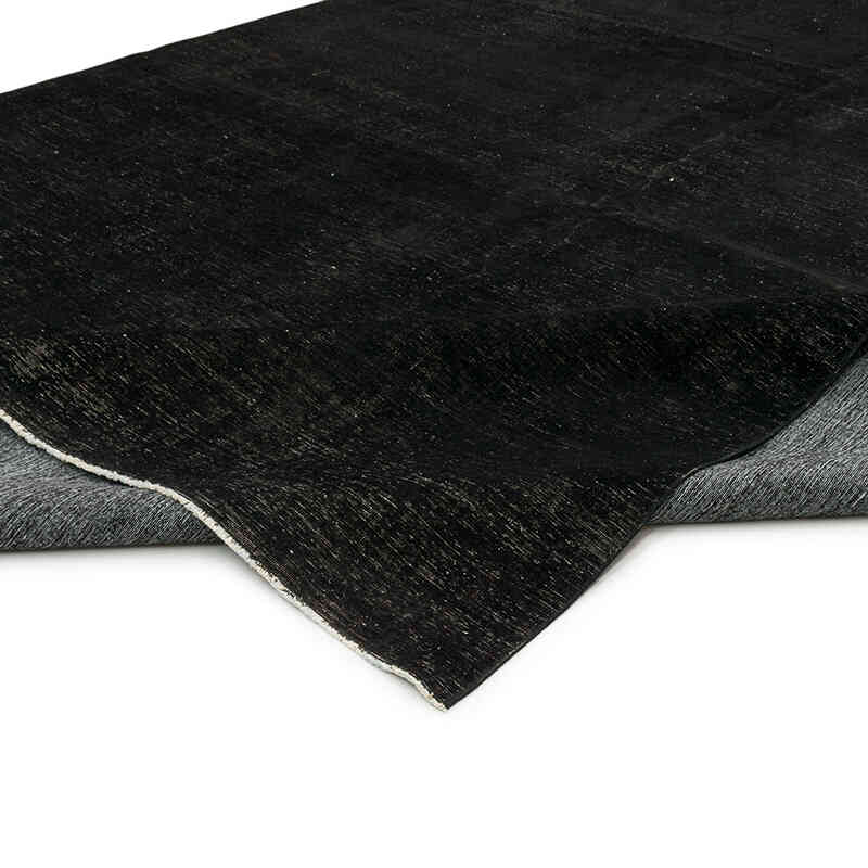 Negro Alfombra Turca Vintage Sobre-teñida  - 290 cm x 391 cm - K0041321