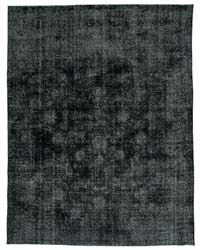 Black Over-dyed Vintage Hand-Knotted Oriental Rug - 9' 11" x 12' 7" (119" x 151")
