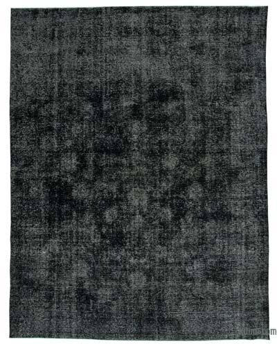 Siyah Boyalı El Dokuma Vintage Halı - 302 cm x 383 cm