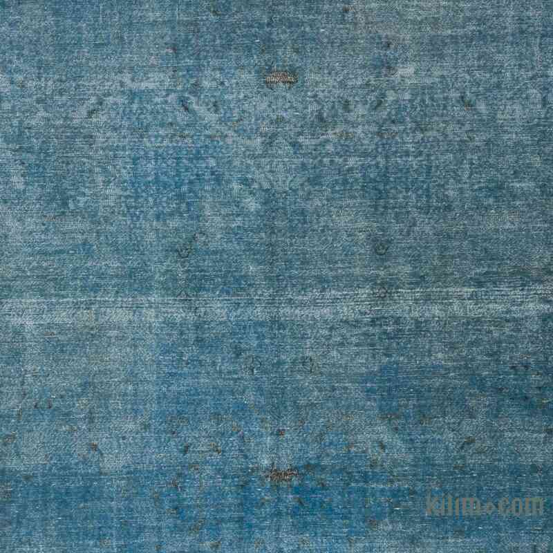 Mavi-Yeşil Boyalı El Dokuma Vintage Halı - 290 cm x 383 cm - K0041339