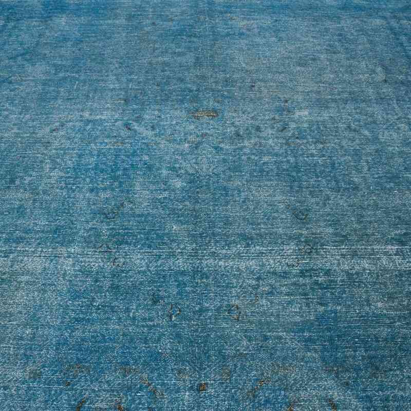 Aqua Over-dyed Vintage Hand-Knotted Oriental Rug - 9' 6" x 12' 7" (114 in. x 151 in.) - K0041339