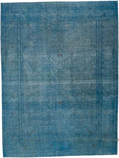 Mavi-Yeşil Boyalı El Dokuma Vintage Halı - 290 cm x 383 cm