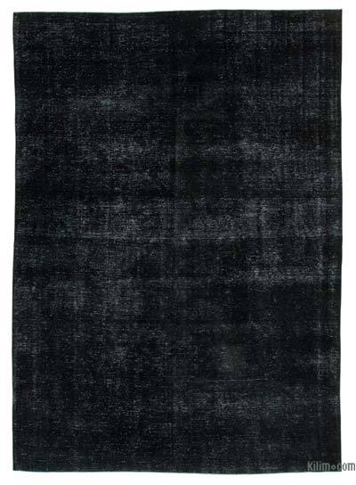 Black Over-dyed Vintage Hand-Knotted Oriental Rug - 9' 5" x 13' 1" (113 in. x 157 in.)