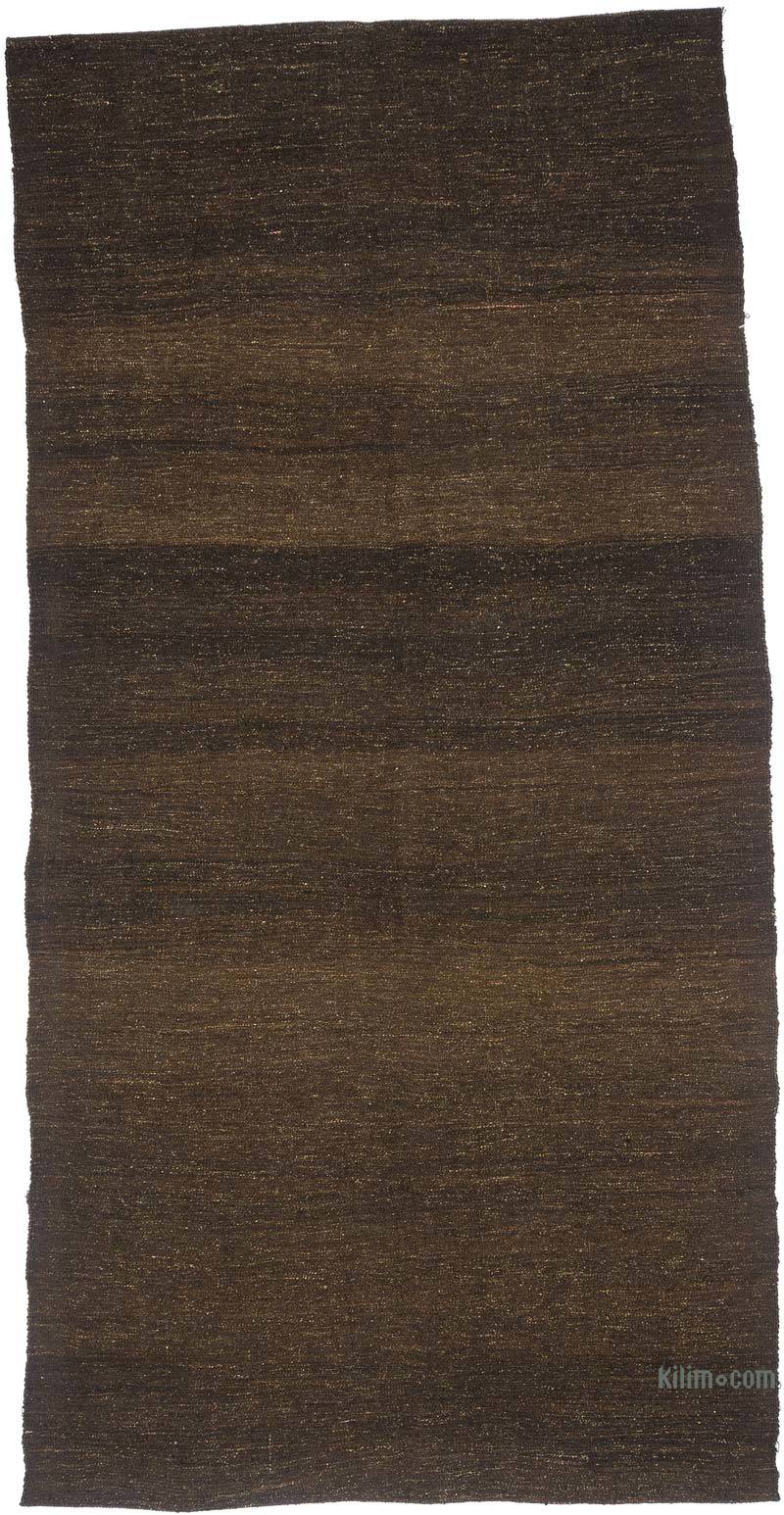 Kahverengi Vintage Anadolu 'Kıl' Kilim - 155 cm x 325 cm - K0042551