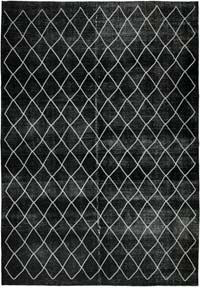 Siyah İşlemeli ve Boyalı El Dokuma Vintage Halı - 307 cm x 434 cm
