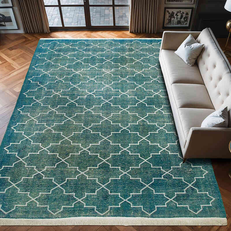 Embroidered Over-dyed Turkish Vintage Rug - 9' 11" x 13' 5" (119" x 161") - K0042738