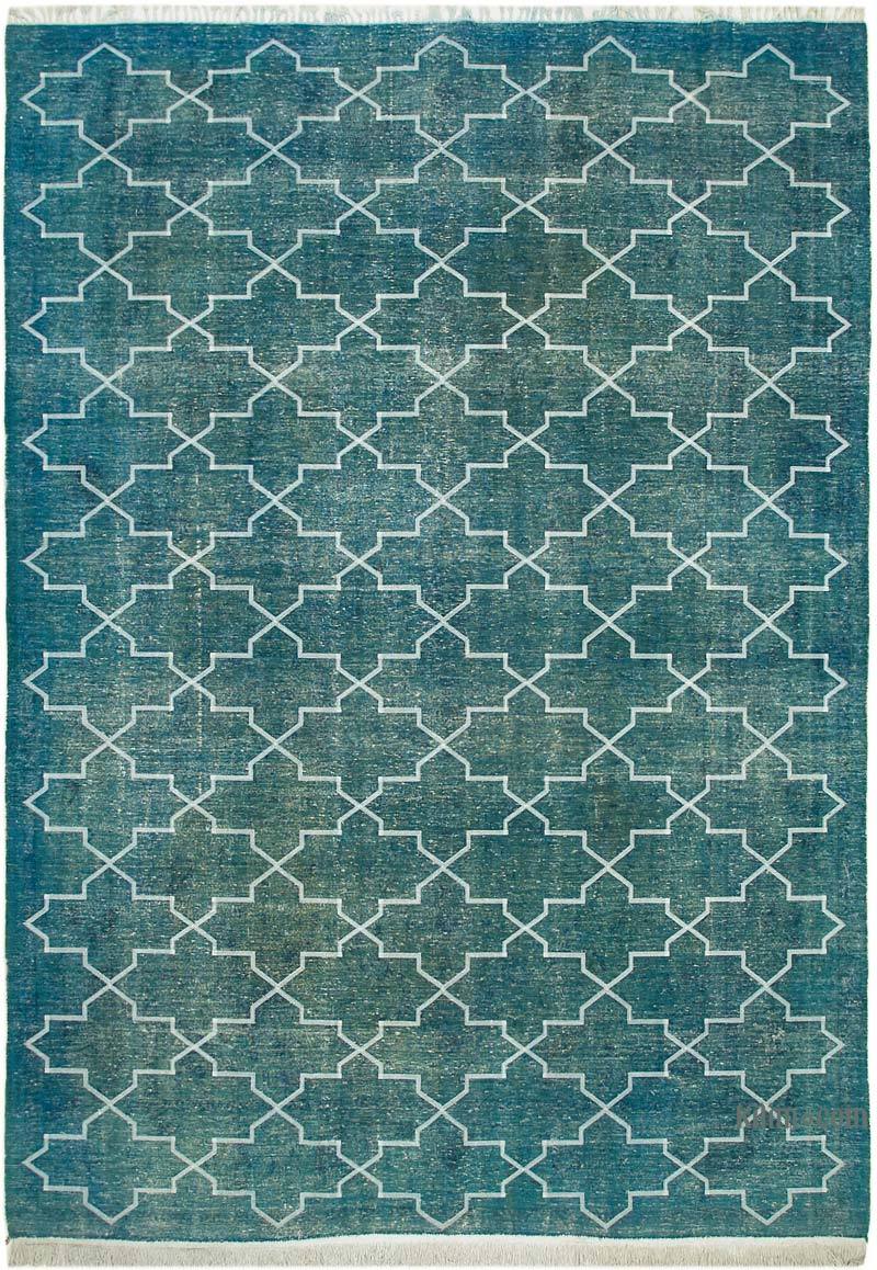 Embroidered Over-dyed Turkish Vintage Rug - 9' 11" x 13' 5" (119 in. x 161 in.) - K0042738