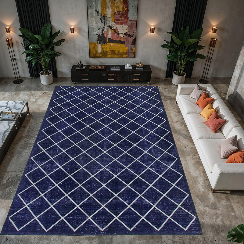 Azul Oscuro Alfombra Turca bordada sobre teñida vintage - 293 cm x 431 cm - K0042740