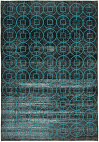 Siyah İşlemeli ve Boyalı El Dokuma Vintage Halı - 292 cm x 420 cm