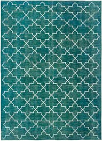 İşlemeli ve Boyalı El Dokuma Vintage Halı - 287 cm x 391 cm