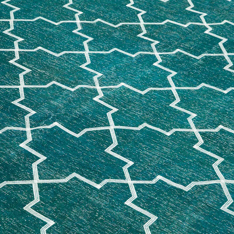 Alfombra Turca bordada sobre teñida vintage - 287 cm x 391 cm - K0042746