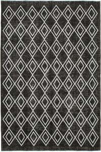 Negro Alfombra Turca bordada sobre teñida vintage - 230 cm x 342 cm