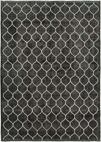 Siyah İşlemeli ve Boyalı El Dokuma Vintage Halı - 290 cm x 394 cm