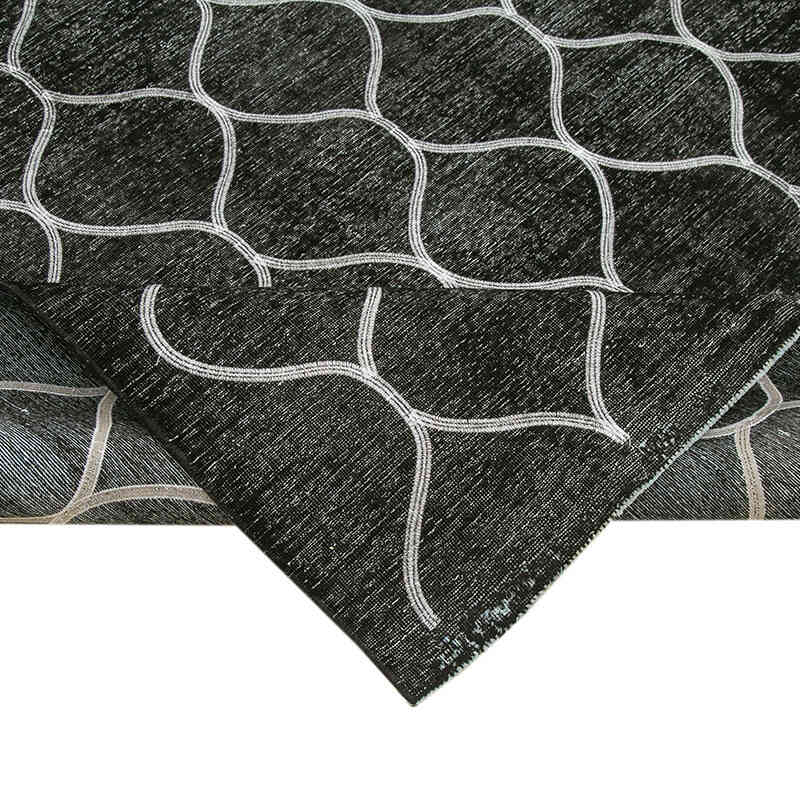 Negro Alfombra Turca bordada sobre teñida vintage - 290 cm x 394 cm - K0042764
