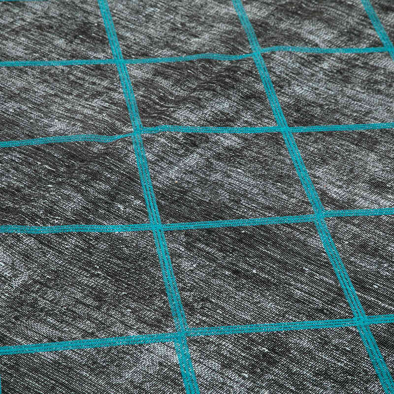 Black Embroidered Over-dyed Turkish Vintage Rug - 9' 9" x 13' 7" (117" x 163") - K0042769