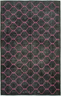 Embroidered Over-dyed Turkish Vintage Rug - 9' 10" x 15' 2" (118" x 182")