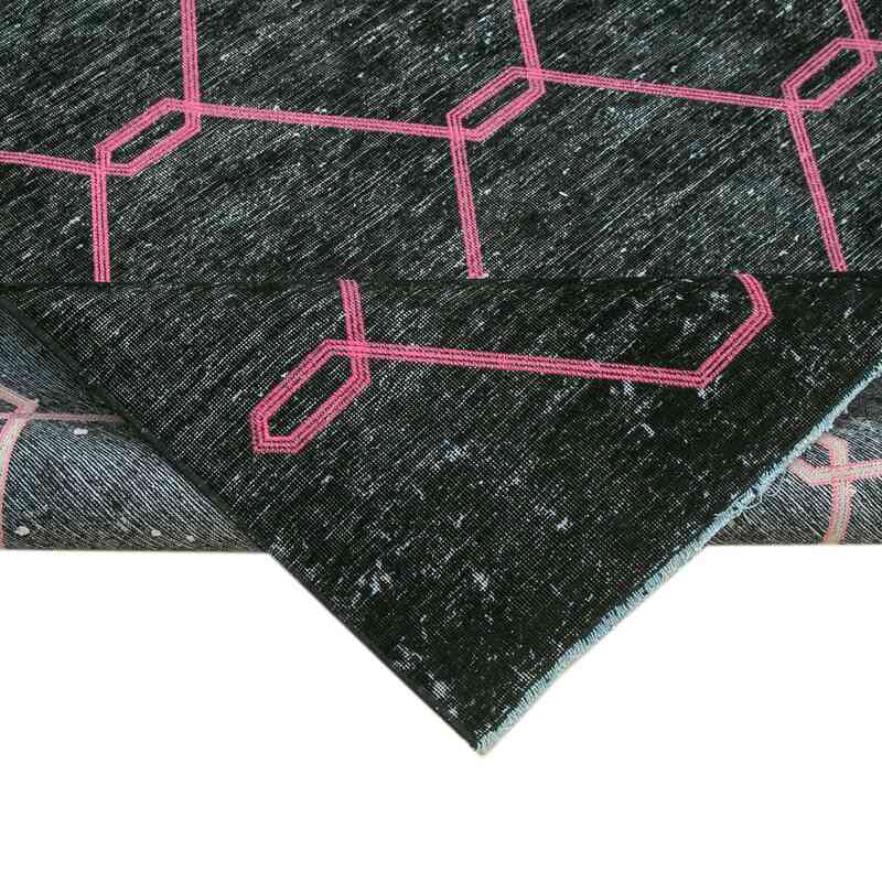 Negro Alfombra Turca bordada sobre teñida vintage - 300 cm x 462 cm - K0042777