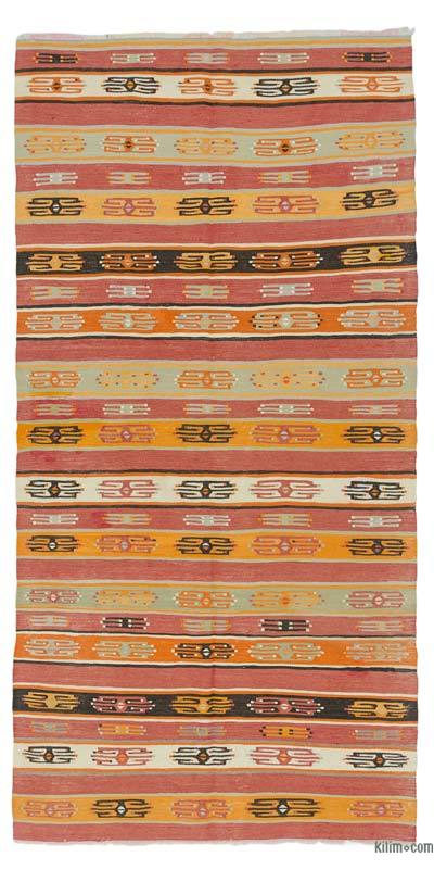 多色复古Mut Kilim地毯- 4' 4