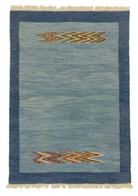 Lacivert Yeni Kök Boya El Dokuma Kilim - 126 cm x 185 cm