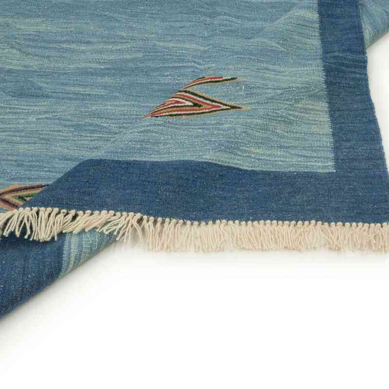 Lacivert Yeni Kök Boya El Dokuma Kilim - 126 cm x 185 cm - K0043317