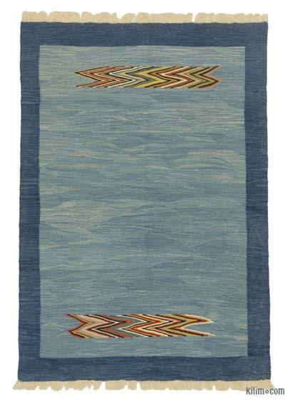 Lacivert Yeni Kök Boya El Dokuma Kilim - 126 cm x 185 cm