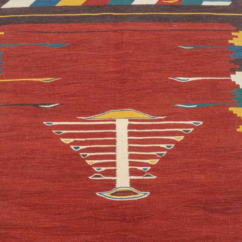 Kırmızı Yeni Kök Boya El Dokuma Kilim - 123 cm x 179 cm - K0043318