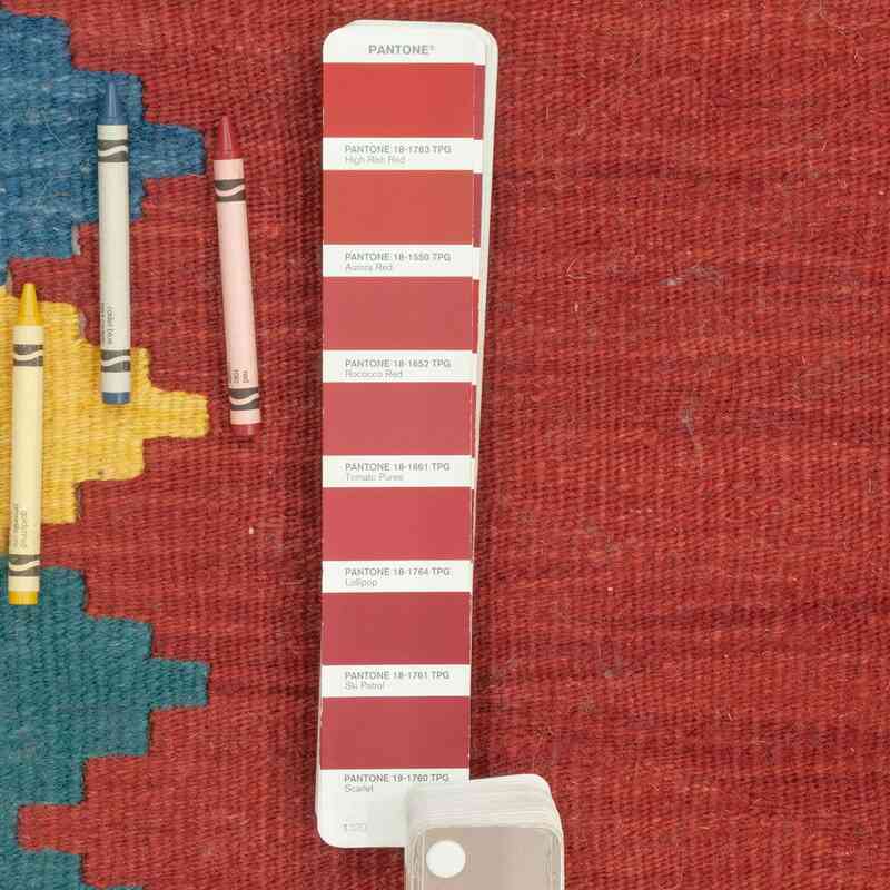 Kırmızı Yeni Kök Boya El Dokuma Kilim - 123 cm x 179 cm - K0043318