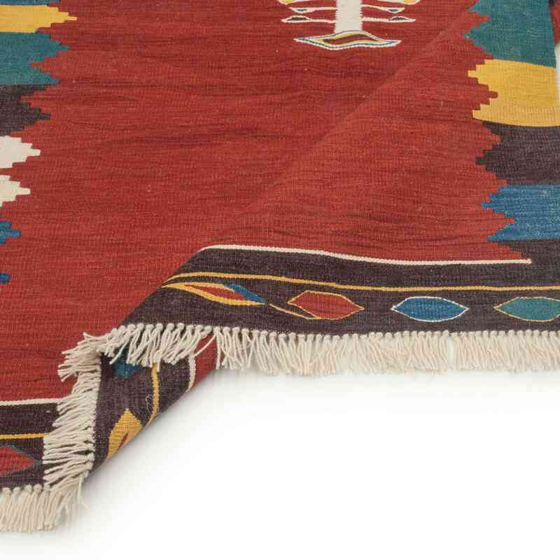Kırmızı Yeni Kök Boya El Dokuma Kilim - 123 cm x 179 cm - K0043318