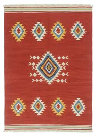 New Handwoven Turkish Kilim Rug - 5' 11" x 8' 4" (71" x 100")