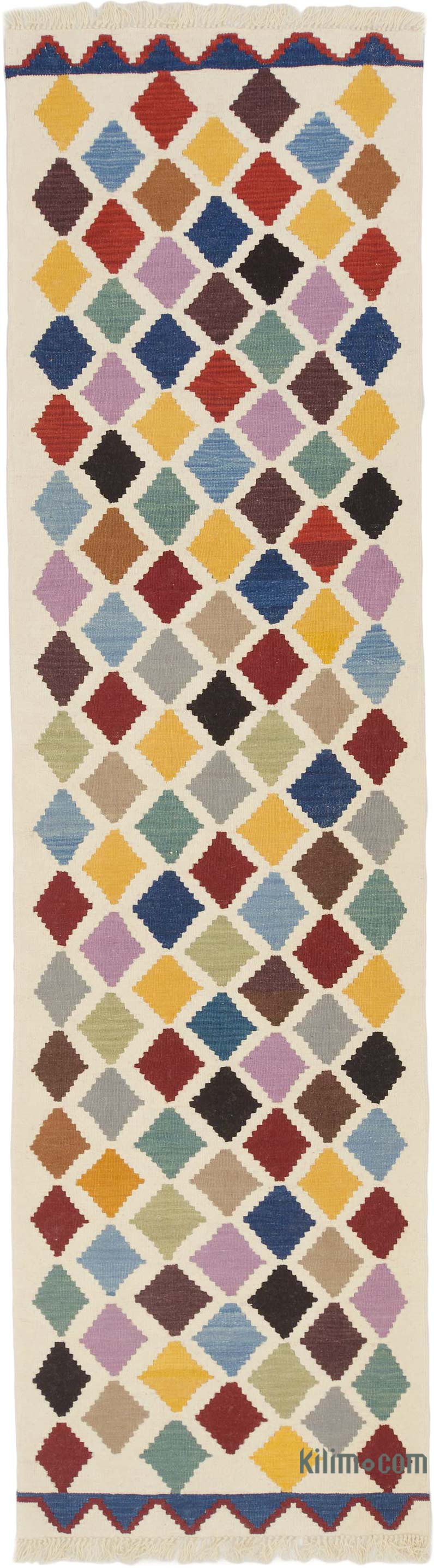 Multicolor New Turkish Kilim Runner - 2' 9" x 10' 1" (33" x 121") - K0043337