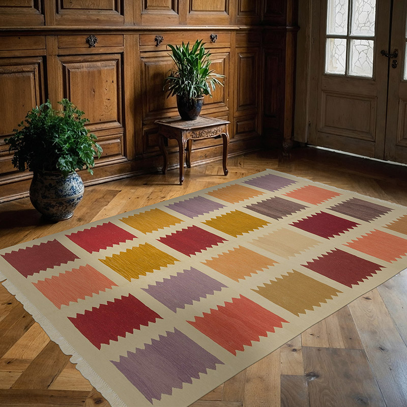 Multicolor New Handwoven Turkish Kilim Rug - 5' 11" x 8' 7" (71" x 103") - K0043344