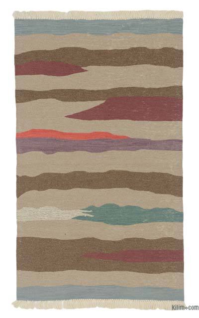 Çok Renkli Yeni Kök Boya El Dokuma Kilim - 92 cm x 155 cm