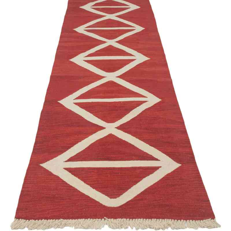 Rojo, Beige Nueva Alfombra Turca Kilim - K0043355