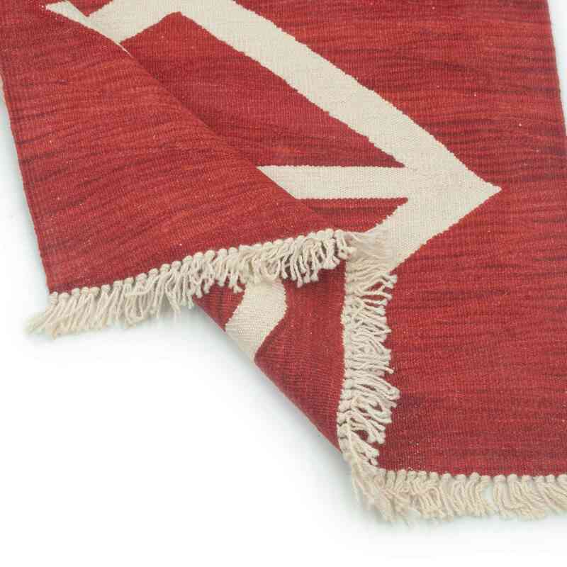 Rojo, Beige Nueva Alfombra Turca Kilim - K0043355