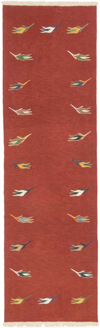 Rojo Nueva Alfombra Turca Kilim - 87 cm x 297 cm
