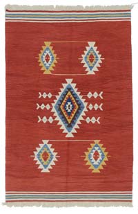 Red New Handwoven Turkish Kilim Rug