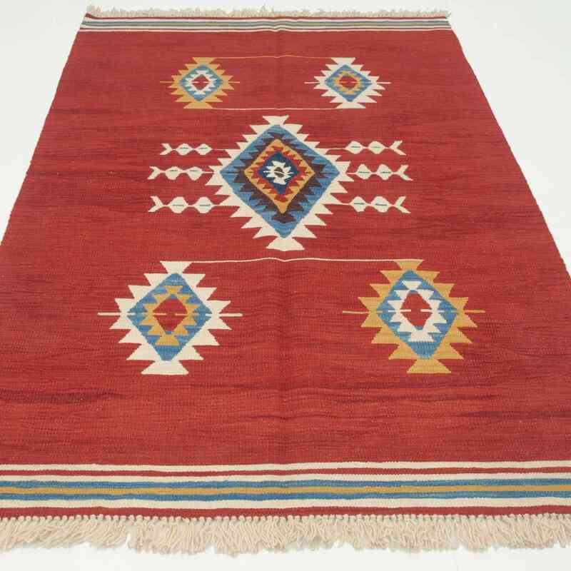 Rojo Nueva Alfombra Turca Kilim - K0043361