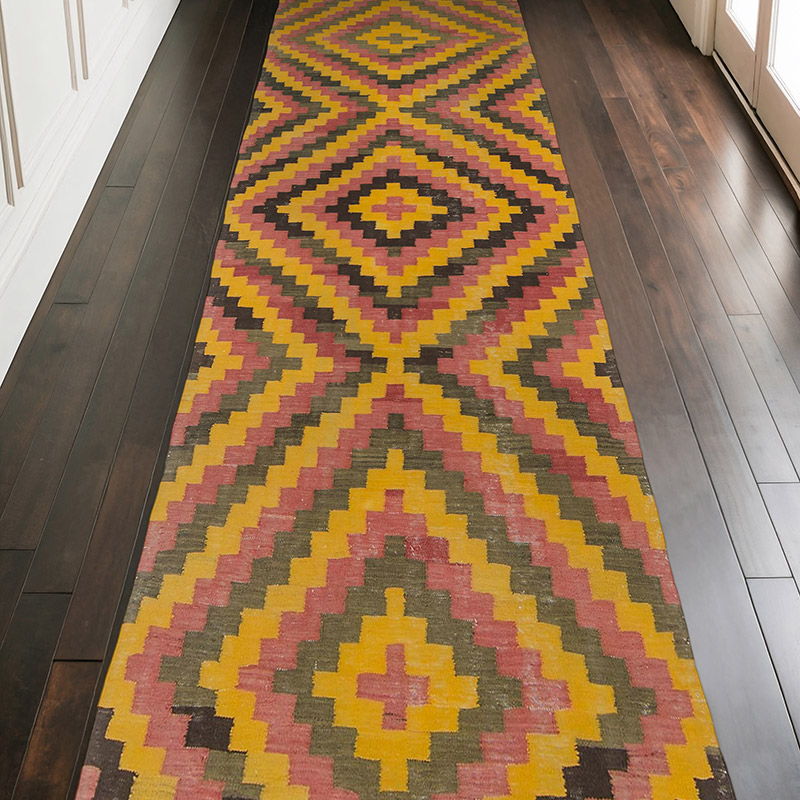 Çok Renkli Anadolu Yolluk Kilim - 115 cm x 343 cm - K0043412