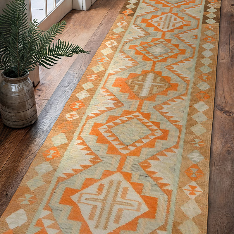 Vintage Tribal Kilim Runner - 2' 10" x 10'  (34" x 120") - K0043417