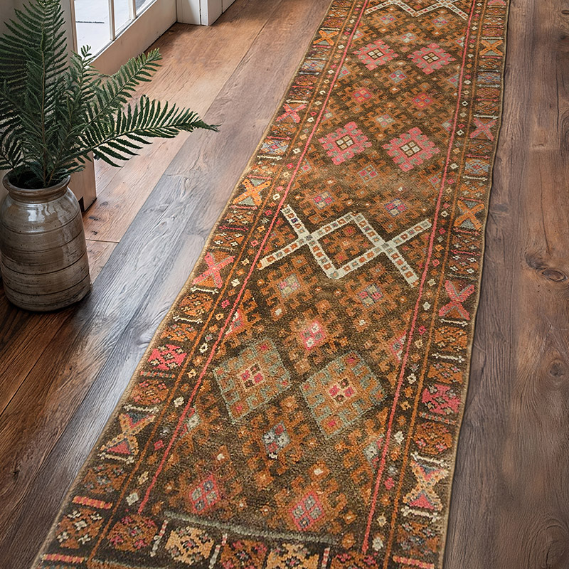 Çok Renkli Vintage Anadolu Yolluk - 93 cm x 382 cm - K0043422