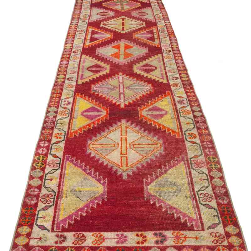 Multicolor Vintage Tribal Runner Rug - 2' 7" x 12' 7" (31" x 151") - K0043439