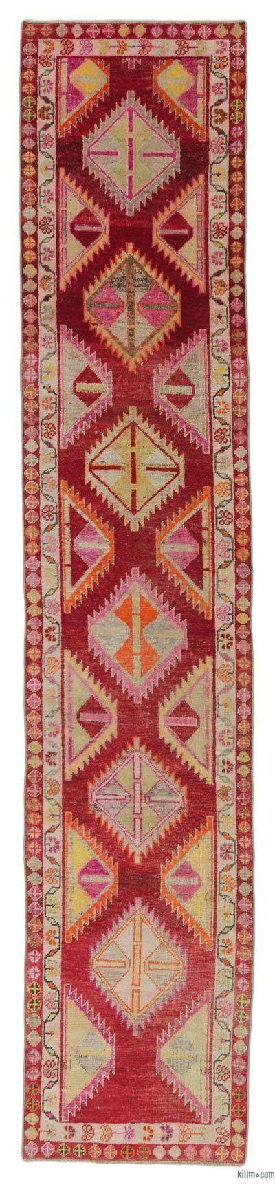 Çok Renkli Vintage Anadolu Yolluk - 78 cm x 384 cm