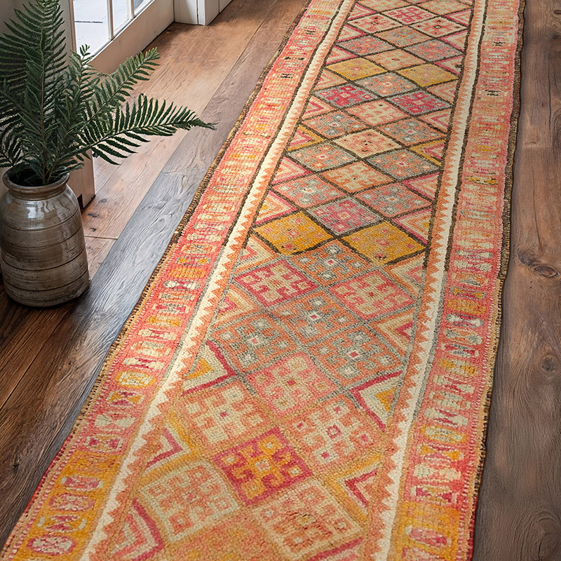 Multicolor Alfombra Vintage de pasillo - 90 cm x 330 cm - K0043455